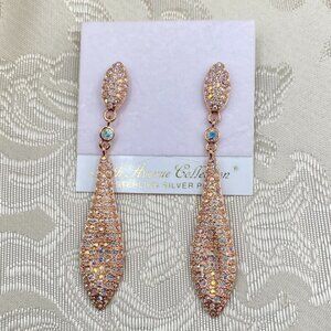 Fifth Avenue Rose Gold Crystal Dangle Earrings NWT​​